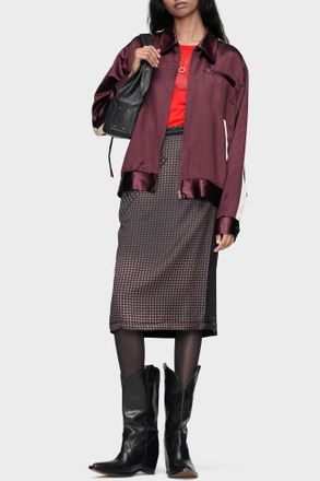 Maison Margiela Satin Jacket, Womens, Burgundy