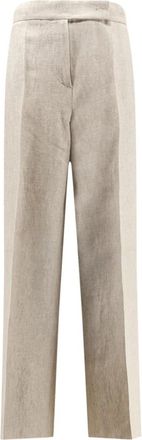 Max Mara Broeken, Dames, Beige, XS, Linnen, Ginnico Broek