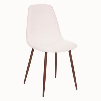 Atmosphera Silla Roka - Rizada - Patas De Nogal - Blanco Atmosphera Cr&eacute;ateur DInt&eacute;rieur