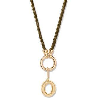 Brook & York Kai Initial Charm Necklace in Gold/Olive O at Nordstrom