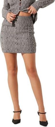 ASTR the Label Argyle Pom Miniskirt in Grey at Nordstrom Rack, Size X-Small