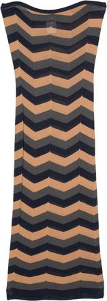 Versace 2000s chevron-knit midi dress - women - Viscose - S - Blue