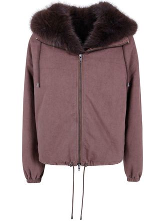 DRHOPE Jacket Canvas And Fur Soleil