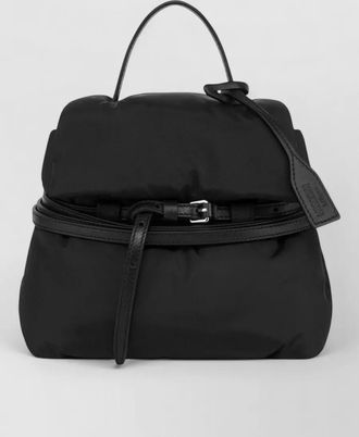 Moschino nylon bucket backpack belt strap detail