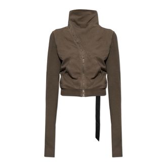 Rick Owens Felpa con zip asimmetrica - - Sweatshirts & Hoodies - Donna - Grigio - S