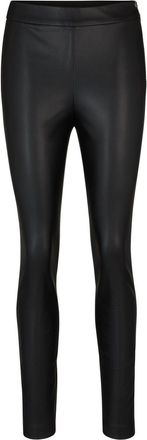 HUGO BOSS Womens Taslimah Solid Patterned Slim Trousers in Black - Size 16 UK