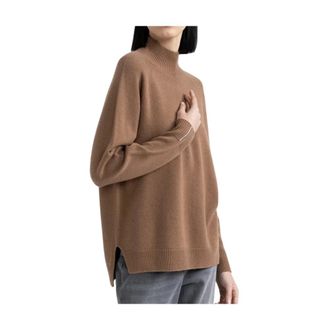 PESERICO Turtlenecks, female, Brown, XS, Jersey de punto cuello Perkins