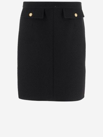 Chloé Womens Poplin Skirt in White | Size 36 | CHC23SJU05481