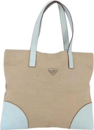 Prada Pre-owned Tote Bags, female, Beige, Size: ONE SIZE Pre-owned Vintage Tote Bag
