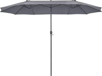 Costway Costway Sombrillas Jardin Grandes Doble Cara, 4,7 X 2,8m, Sombrilla Terraza Exterior, Sombrilla Parasol Doble Playa Terraza Balc&oacute;n Piscina Gris