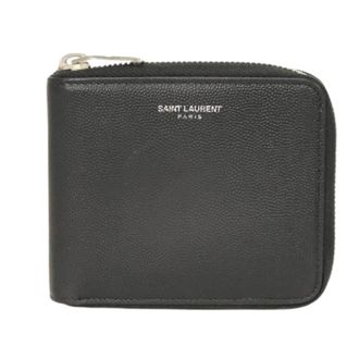 Saint Laurent Pre-owned Wallets, male, Black, Size: ONE SIZE Pre-owned East West Grained Powder Embossed Leather Bifold Wallet