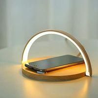 OEM L&aacute;mpara De Mesita De Noche Led Regulable Crezuo Con Carga Inal&aacute;mbrica Qi, Fuente De Alimentaci&oacute;n Usb Y Control T&aacute;ctil Para Dormitorio, Oficina O Espac