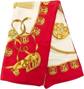 Herm&egrave;s Pre-owned Silk scarves - Dames - Vintage Accessoires - Rood - ONE Size - Vintage