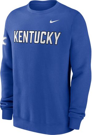Nike Kentucky Sideline Club Nike Mens College Pullover Crew in Blue | 02TT4EVNKY-R0M