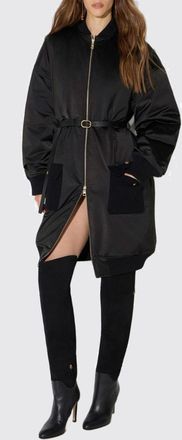Elisabetta Franchi Bomber lungo imbottito con collo alto e cintura in vita