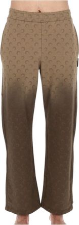 Marine Serre Gradient Brown Jogging Pants With Crescent Moon Pattern