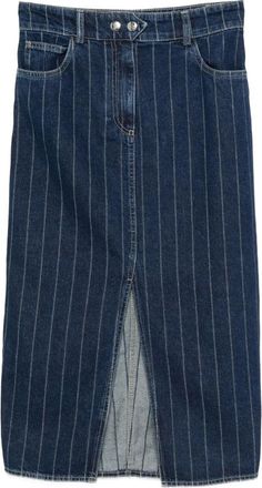 BA&SH Pinstripe Denim Midi Skirt