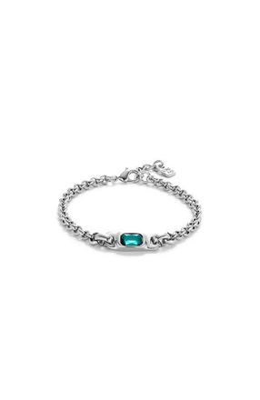 UNOde50 Turquoise Crystal Link Bracelet in Silver at Nordstrom, Size Medium