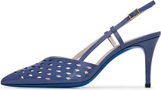 Loriblu Slingback in lavendel lak met cut-out details - Dames - Pumps - Blauw - 36 EU - Leer - Schoenen