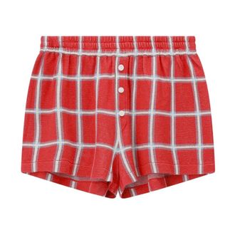Guest In Residence Bottoms, male, Red, Size: XS Checked Shorts