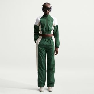 Nike Womens Nike Sportswear Oversized Mid-Rise Track Pants in Green | IF0218-324