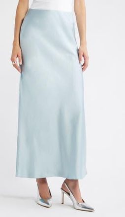 Open Edit Satin Maxi Skirt in Blue Cloud at Nordstrom Rack, Size Large