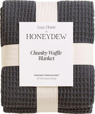 Honeydew Intimates Chunky Waffle Stitched Cotton Throw in Charcoal at Nordstrom Rack