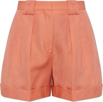 Versace Wol-linnen shorts - Dames - Korte Broeken - Roze - L - Wol - Korte Broeken