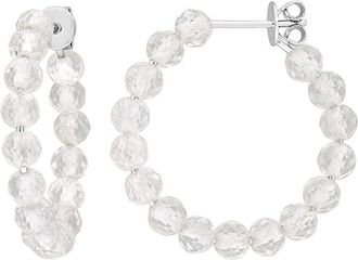 Rina Limor Silver 4.00 Ct. Tw. White Topaz Hoop Earrings