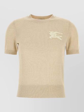 Burberry wool blend crew neck short sleeve sweater