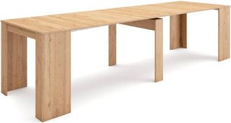 Skraut Home Consolle allungabile, Tavolo consolle allungabile, 300, Per 14 persone, Tavolo da pranzo, Stile moderno, Rovere - Skraut Home