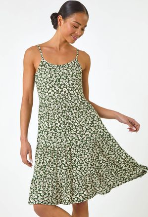 Roman Ditsy Floral Print Stretch Dress