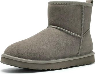 Generic NYSBH Winter Mini Snow Women Plush Lined Warm Suede Snow Boots Comfy Fuzzy Boots Fur Home Ankle Boots Lady Snow Boot