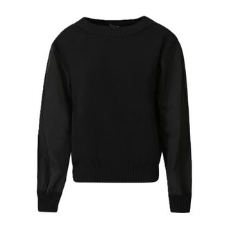Max Mara Gabarra Knit - Dames - Ronde hals truien - Zwart - M - Katoen - Truien & Vesten