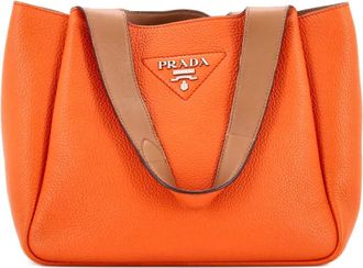 Prada Flou Dynamique Open Vitello Daino Small tote bag - Oranje