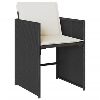 vidaXL Vidaxl - Sedie Da Giardino Con Cuscini 4 Pz Nere In Polyrattan