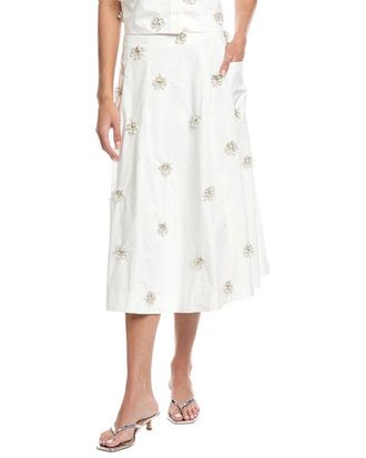 SIMKHAI Novanna Pleated Midi Skirt