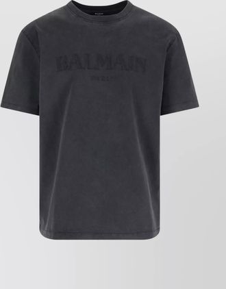 Balmain cotton logo embroidered regular fit t-shirt