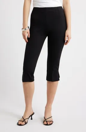 Open Edit Stretch Twill Capri Pants in Black at Nordstrom, Size Xx-Small