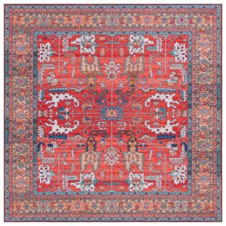 Safavieh Alfombra pelo de poli&eacute;ster rojo / azul 183 x 183 cm