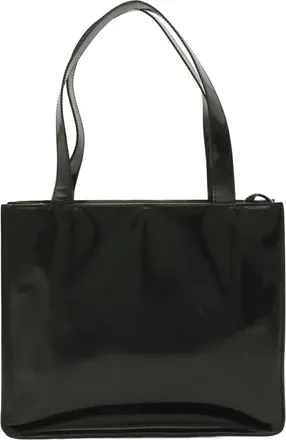 Chanel Black Patent Leather Shoulder Bag Tote Bag (Pre-Owned)