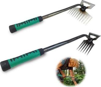 OEM Desmalezador Manual De 2 Piezas, Extractor De Maleza Para Jard&iacute;n, Rastrillo Desmalezador Con Mango, Herramienta Met&aacute;lica Para Desmalezar En Jardines, 