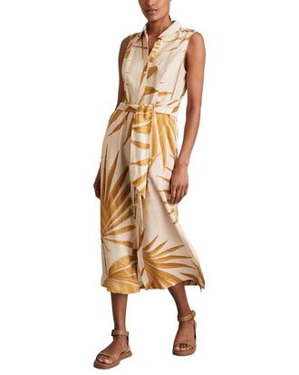 Reiss Morgan Palm Print Sleeveless Dress