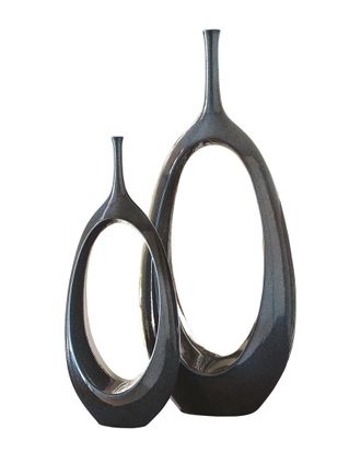 Global Views Open Oval Ring Vase