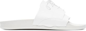 Maison Margiela lace-up pool slides - men - Rubber/Rubber/Fabric/Rubber - 39 - White