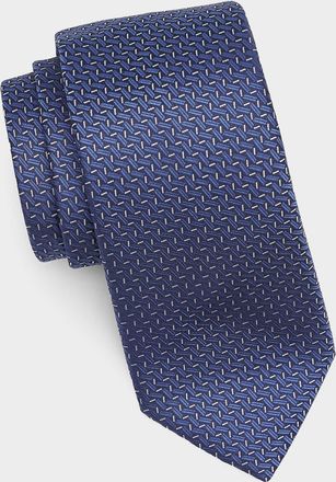 Canali Zigzag Woven Silk Tie