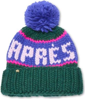 Lele Sadoughi The Apres PomPom Beanie in Navy Forest Multi at Nordstrom