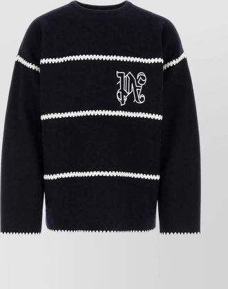 Palm Angels crew-neck striped wool blend sweater