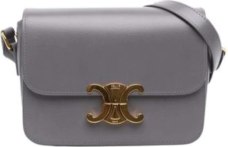 Celine Pre-owned Triomphe Cross Body Bag - Dames - Vintage Schoudertas - Grijs - ONE Size - Leer - Vintage