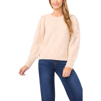CeCe by Cynthia Steffe Floral Embroidered Crewneck Sweater in Ivory Dove at Nordstrom Rack, Size X-Small